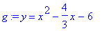 g := y = x^2-4/3*x-6