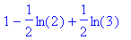 1-1/2*ln(2)+1/2*ln(3)