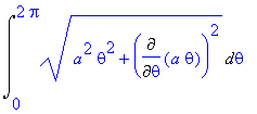 Int((a^2*theta^2+Diff(a*theta,theta)^2)^(1/2),theta = 0 .. 2*Pi)