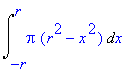 Int(Pi*(r^2-x^2),x = -r .. r)