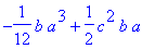 -1/12*b*a^3+1/2*c^2*b*a