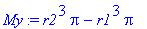 My := r2^3*Pi-r1^3*Pi