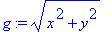 g := (x^2+y^2)^(1/2)