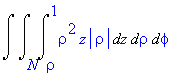 Int(Int(Int(rho^2*z*abs(rho),z = rho .. 1),rho = N .. ``),phi = `` .. ``)