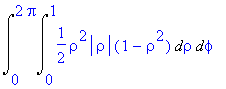 Int(Int(1/2*rho^2*abs(rho)*(1-rho^2),rho = 0 .. 1),phi = 0 .. 2*Pi)
