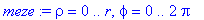 meze := rho = 0 .. r, phi = 0 .. 2*Pi
