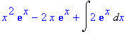 x^2*exp(x)-2*x*exp(x)+Int(2*exp(x),x)