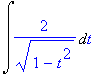 Int(2/(1-t^2)^(1/2),t)