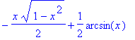 -1/2*x*(1-x^2)^(1/2)+1/2*arcsin(x)