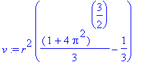 v := r^2*(1/3*(1+4*Pi^2)^(3/2)-1/3)