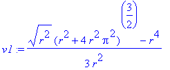 v1 := 1/3*((r^2)^(1/2)*(r^2+4*r^2*Pi^2)^(3/2)-r^4)/r^2