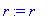 r := 'r'