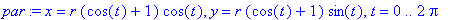 par := x = r*(cos(t)+1)*cos(t), y = r*(cos(t)+1)*sin(t), t = 0 .. 2*Pi