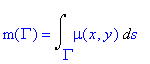 m(Gamma) = Int(mu(x,y),s = Gamma .. ``)