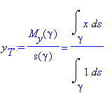 y[T] := M[y](gamma)/s(gamma) = Int(x,s = gamma .. ``)/Int(1,s = gamma .. ``)