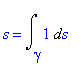 s = Int(1,s = gamma .. ``)