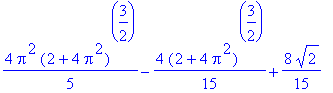 4/5*Pi^2*(2+4*Pi^2)^(3/2)-4/15*(2+4*Pi^2)^(3/2)+8/15*2^(1/2)