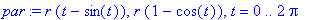 par := r*(t-sin(t)), r*(1-cos(t)), t = 0 .. 2*Pi