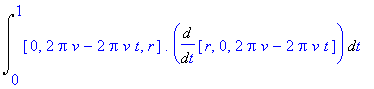 Int([0, 2*Pi*v-2*Pi*v*t, r].Diff([r, 0, 2*Pi*v-2*Pi*v*t],t),t = 0 .. 1)