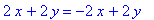 2*x+2*y = -2*x+2*y