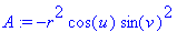 A := -r^2*cos(u)*sin(v)^2