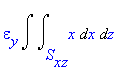 epsilon[y]*Int(Int(x,x = S[xz] .. ``),z = `` .. ``)