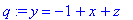 q := y = -1+x+z