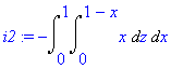 i2 := -Int(Int(x,z = 0 .. 1-x),x = 0 .. 1)